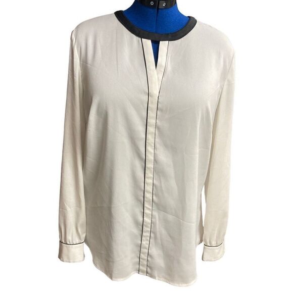 ANN TAYLOR Women’s White Long Sleeve Top Size Large - Picture 1 of 12